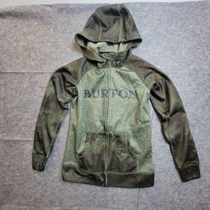 Burton Hoodie Men’s Small Dry Ride Peak Camo Fleece Lined Snowboard Sweatshirt